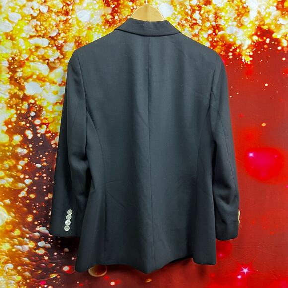 Vintage Lauren Ralph Lauren Petite Womens 2 Buttons Blazer Size 8P 100% Wool - Picture 2 of 9